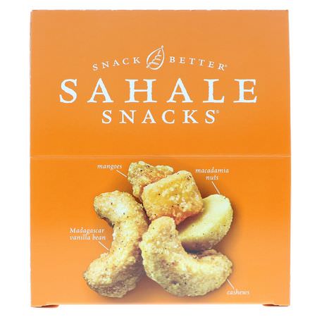 Spårblandning, Blandade Nötter, Frön, Nötter: Sahale Snacks, Glazed Mix, Tangerine Vanilla Cashew-Macadamia, 9 Packs, 1.5 oz (42.5 g) Each