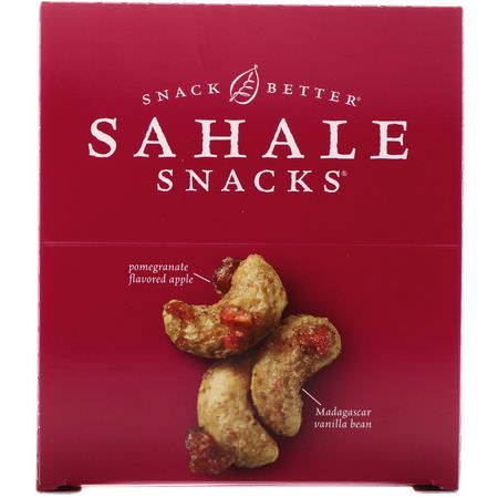 Mellanmål, Mellanmål, Cashewnötter, Frön: Sahale Snacks, Pomegranate Vanilla Flavored Cashews, Glazed Mix, 9 Packs, 1.5 oz (42.5 g) Each