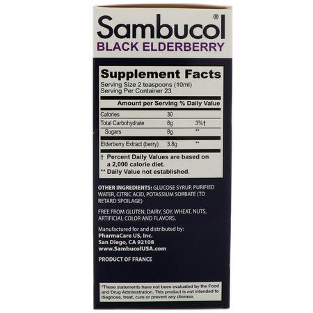Influensa, Hosta, Förkylning, Kosttillskott: Sambucol, Black Elderberry Syrup, Original Formula, 7.8 fl oz (230 ml)