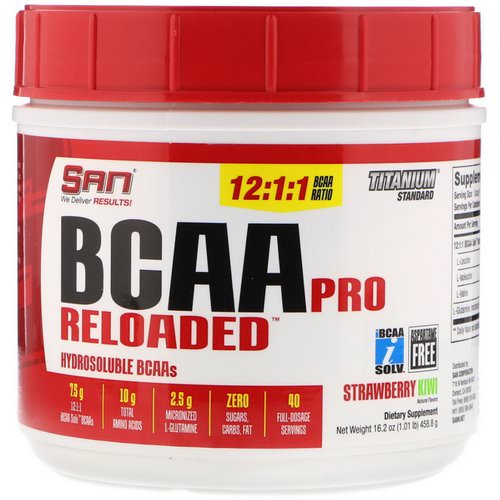SAN Nutrition, BCAA Pro Reloaded, Strawberry Kiwi, 16.2 oz (458.8 g) Review