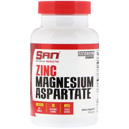 SAN Nutrition, Zinc Magnesium Aspartate, 90 Capsules Review