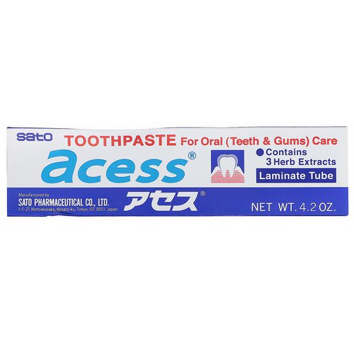 Sato, Acess, Toothpaste for Oral Care, 4.2 oz (125 g) Review