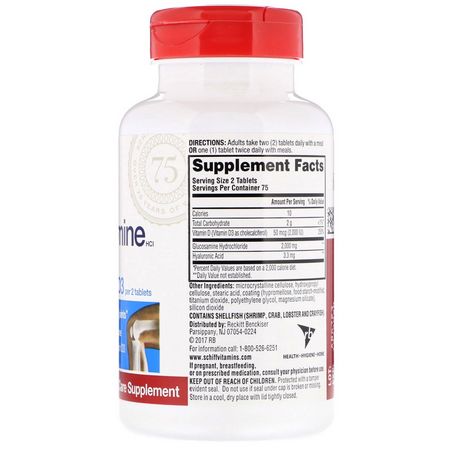 Glukosaminkondroitin, Led, Ben, Kosttillskott: Schiff, Glucosamine, Plus Vitamin D3, 2000 mg, 150 Coated Tablets