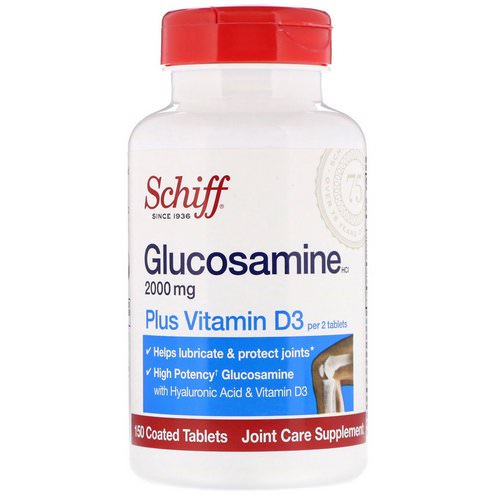 Schiff, Glucosamine, Plus Vitamin D3, 2000 mg, 150 Coated Tablets Review