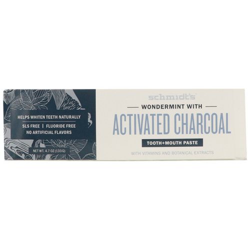 Schmidt's Naturals, Tooth + Mouth Paste, Wondermint with Activated Charcoal, 4.7 oz (133 g) Review