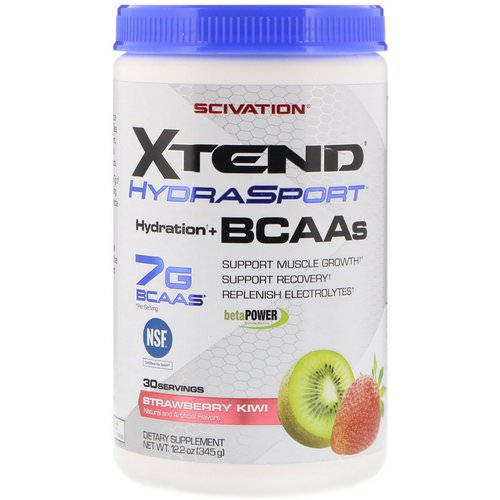 Scivation, Xtend HydraSport, Hydration + BCAAs, Strawberry Kiwi, 12.2 oz (345 g) Review