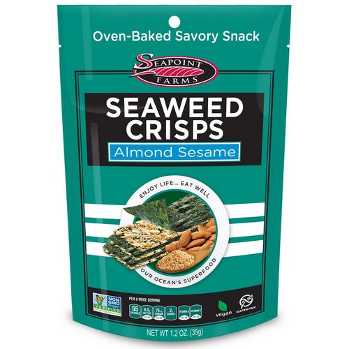 Seapoint Farms, Seaweed Crisps, Almond Sesame, 1.2 oz (35 g) Review