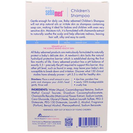 Schampo, Hårvård, Badkar, Babyschampo: Sebamed USA, Children's Shampoo, 8.5 fl oz (250 ml)