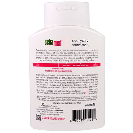 Schampo, Hårvård, Bad: Sebamed USA, Everyday Shampoo, 6.8 fl oz (200 ml)