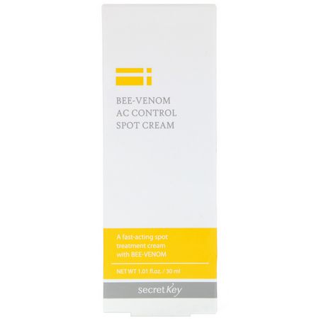 Fläck, Akne, Serum, Behandlingar: Secret Key, Bee-Venom AC Control Spot Cream, 1.01 fl oz (30 ml)