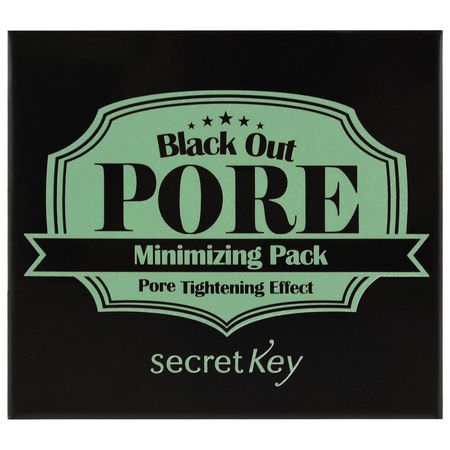 Blemish Masks, Acne, K-Beauty Face Masks, Peels: Secret Key, Black Out Pore Minimizing Pack, 3.52 (100 g)