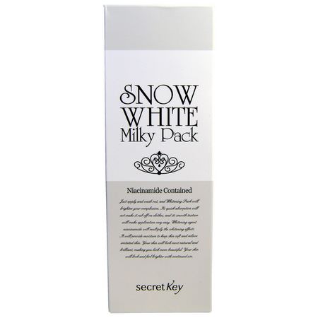 Ljusare Masker, K-Beauty Ansiktsmasker, Skal, Ansiktsmasker: Secret Key, Snow White Milky Pack, Whitening Cream, 200 g