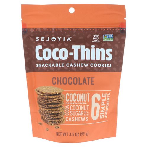 Sejoyia, Coco-Thins, Snackable Cashew Cookies, Chocolate, 3.5 oz (99 g) Review