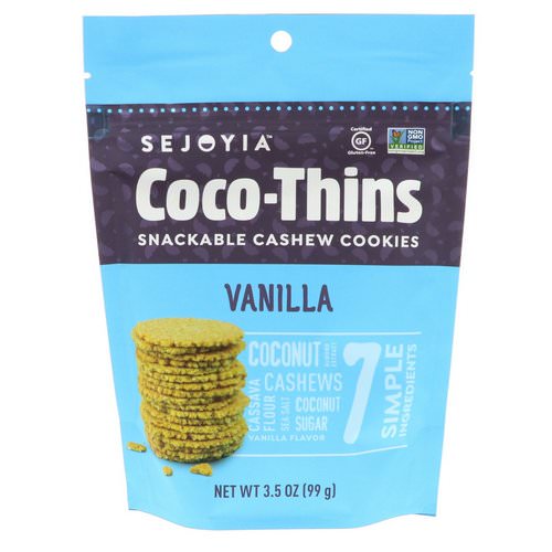 Sejoyia, Coco-Thins, Snackable Cashew Cookies, Vanilla, 3.5 oz (99 g) Review