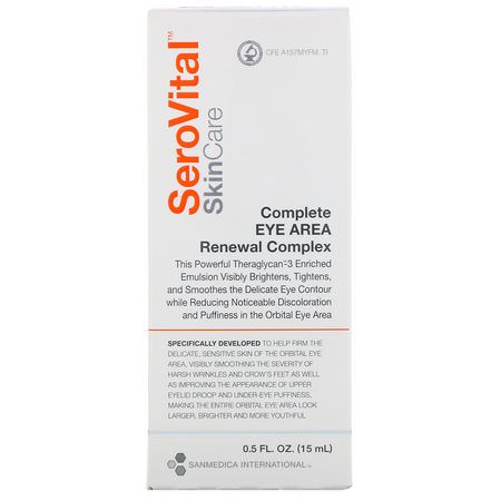 Behandlingar, Ögonkräm, Ögonvård, Hudvård: SeroVital, Complete Eye Area, Renewal Complex, 0.5 fl oz (15 ml)