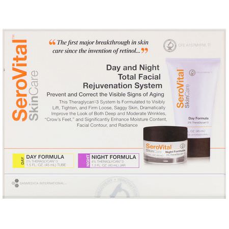 Face Moisturizer, Hudvård: SeroVital, Day and Night Total Facial Rejuvenation System, 2 Piece Kit