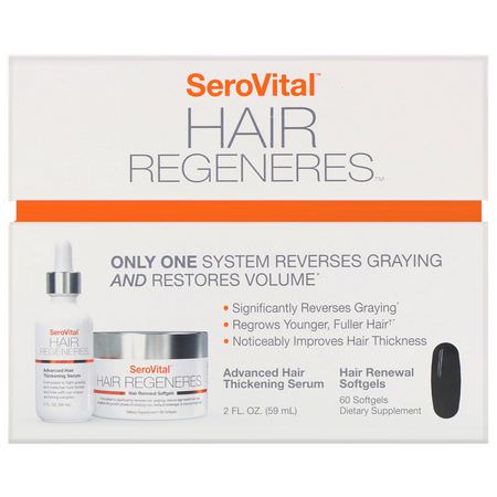 Beauty Supplements, Hudvård: SeroVital, Hair Regeneres, 2 Piece Kit
