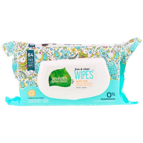 Seventh Generation, Free & Clear Baby Wipes, Unscented, 64 Wipes Review