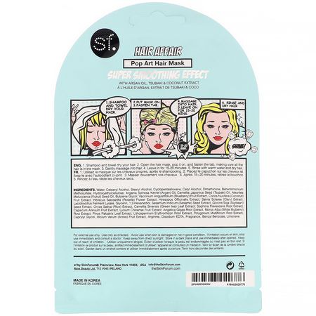 Hårbottenvård, Hår, K-Beauty Hårvård, Hårvård: SFGlow, POP n' Glow, Hair Affair, Pop Art Hair Mask, 1 Sheet, 1.01 oz (30 ml)
