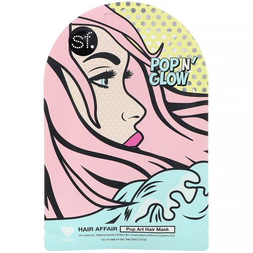 SFGlow, POP n' Glow, Hair Affair, Pop Art Hair Mask, 1 Sheet, 1.01 oz (30 ml) Review