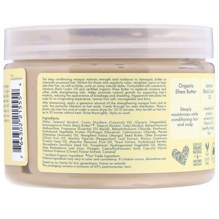 Hårbottenvård, Hårvård, Bad: SheaMoisture, Jamaican Black Castor Oil, Strengthen & Restore Treatment Masque, 12 oz (340 g)