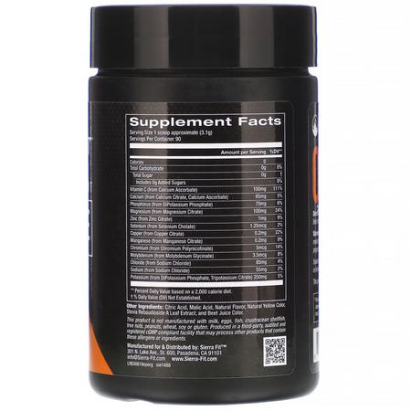 Elektrolyter, Hydrering, Sporttillskott, Sportnäring: Sierra Fit, Electrolyte Powder, 0 Calories, Orange, 9.84 oz (279 g)