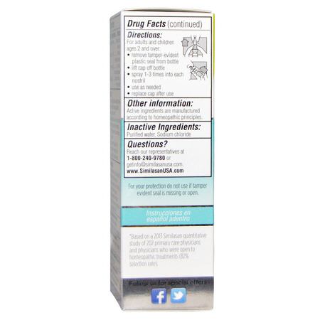 Similasan Nasal Sinus Supplements Nasal Spray - Nässpray, Sinuskölj, Första Hjälpen, Bihåleinstrument