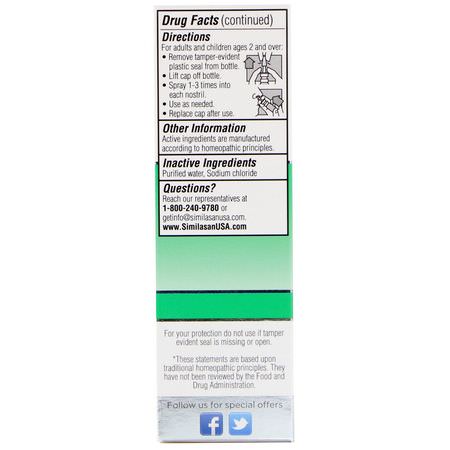 Similasan Homeopathy Formulas Nasal Spray - Nässpray, Sinus Tvätt, Nasal, Första Hjälpen