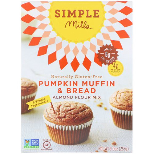 Simple Mills, Naturally Gluten-Free, Almond Flour Mix, Pumpkin Muffin & Bread, 9.0 oz (255 g) Review