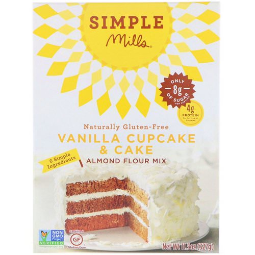 Simple Mills, Naturally Gluten-Free, Almond Flour Mix, Vanilla Cupcake & Cake, 11.5 oz (327 g) Review