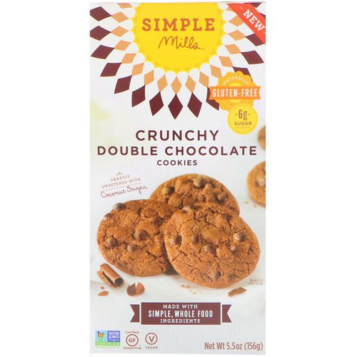 Simple Mills, Naturally Gluten-Free, Crunchy Cookies, Double Chocolate, 5.5 oz (156 g) Review