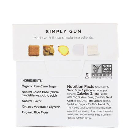 Ginger Foods, Superfood, Gum, Pastiller: Simply Gum, Gum, Natural Ginger, 15 Pieces