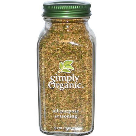 Kryddor, Kryddor, Örter: Simply Organic, All-Purpose Seasoning, 2.08 oz (59 g)