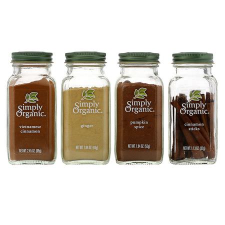 Simply Organic Cinnamon Spices Ginger Spices - Ingefära Kryddor, Kanel Kryddor, Örter