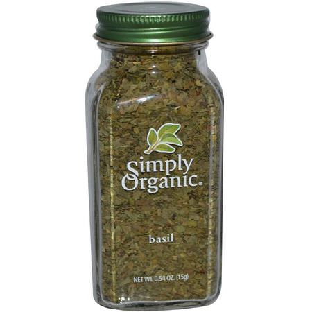 Basilika, Kryddor, Örter: Simply Organic, Basil, 0.54 oz (15 g)