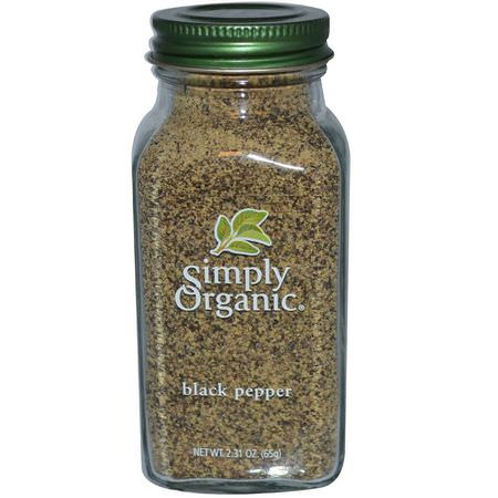 Peppar, Kryddor, Örter: Simply Organic, Black Pepper, 2.31 oz (65 g)