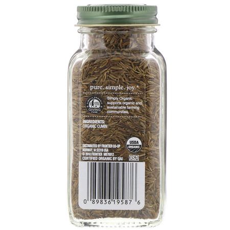 Kummin, Kryddor, Örter: Simply Organic, Cumin Seed, 3.00 oz (85 g)