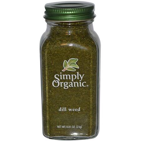 Dill, Kryddor, Örter: Simply Organic, Dill Weed, 0.81 oz (23 g)