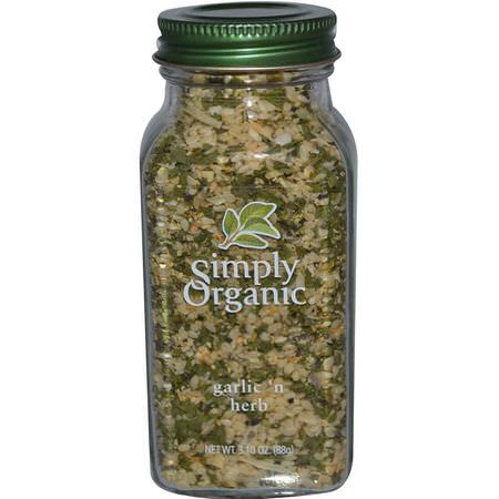 Vitlökkryddor, Krydda, Örter: Simply Organic, Garlic 'N Herb, 3.10 oz (88 g)