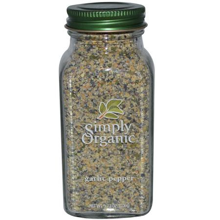 Vitlökkryddor, Krydda, Örter: Simply Organic, Garlic Pepper, 3.73 oz (106 g)