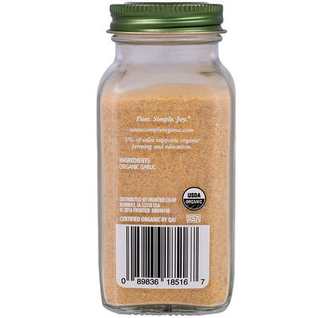 Vitlökkryddor, Örter: Simply Organic, Garlic Powder, 3.64 oz (103 g)