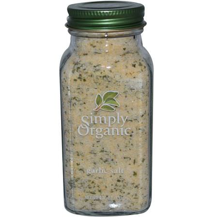 Vitlökkryddor, Salt, Kryddor, Örter: Simply Organic, Garlic Salt, 4.70 oz (133 g)