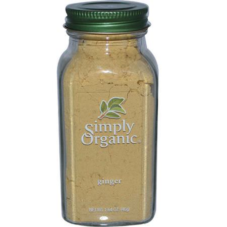 Ingefära Kryddor, Örter: Simply Organic, Ginger, 1.64 oz (46 g)