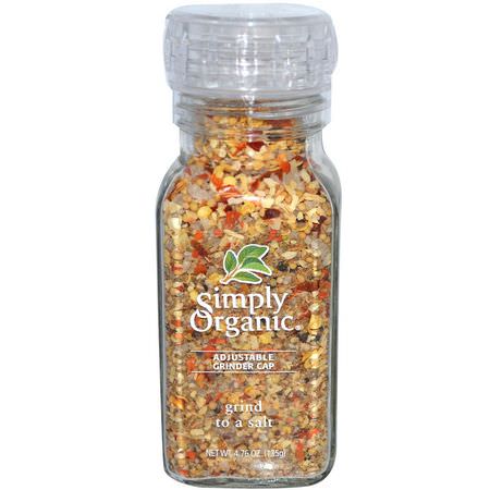 Kryddor, Örter: Simply Organic, Grind to a Salt Blend, 4.76 oz (135 g)
