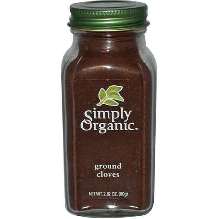 Kryddnejlika Kryddor, Örter: Simply Organic, Ground Cloves, 2.82 oz (80 g)