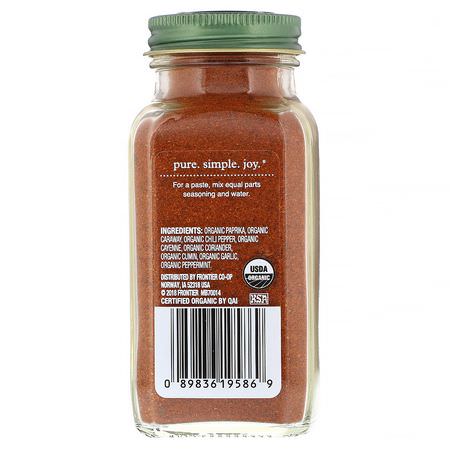 Kryddor, Örter: Simply Organic, Harissa Seasoning, 3.20 oz (91 g)