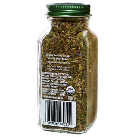 Kryddor, Örter: Simply Organic, Herbes De Provence, 1.00 oz (28 g)