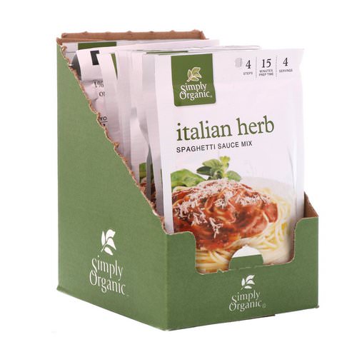 Simply Organic, Italian Herb Spaghetti Sauce Mix, 12 Packets, 1.31 oz (37 g) Each Review