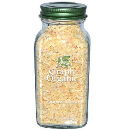 Lök, Kryddor, Örter: Simply Organic, Minced Onion, 2.21 oz (63 g)