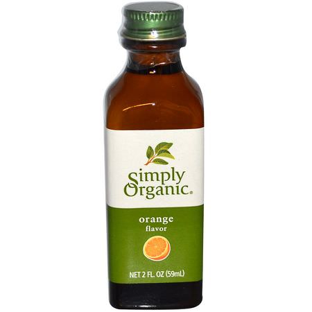 Extrakt, Smaker, Blandningar, Mjöl: Simply Organic, Orange Flavor, 2 fl oz (59 ml)